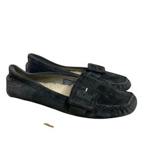 UGG Retreat 5767 Black Suede‎ Shearling Lined Driving Loafer Moccasin Womens 7